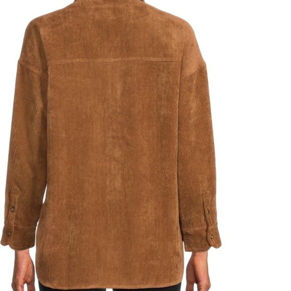 NEW Size Large Women’s Corduroy Shacket Jacket Shirt Button up Down L Amber Brow - Picture 8 of 12